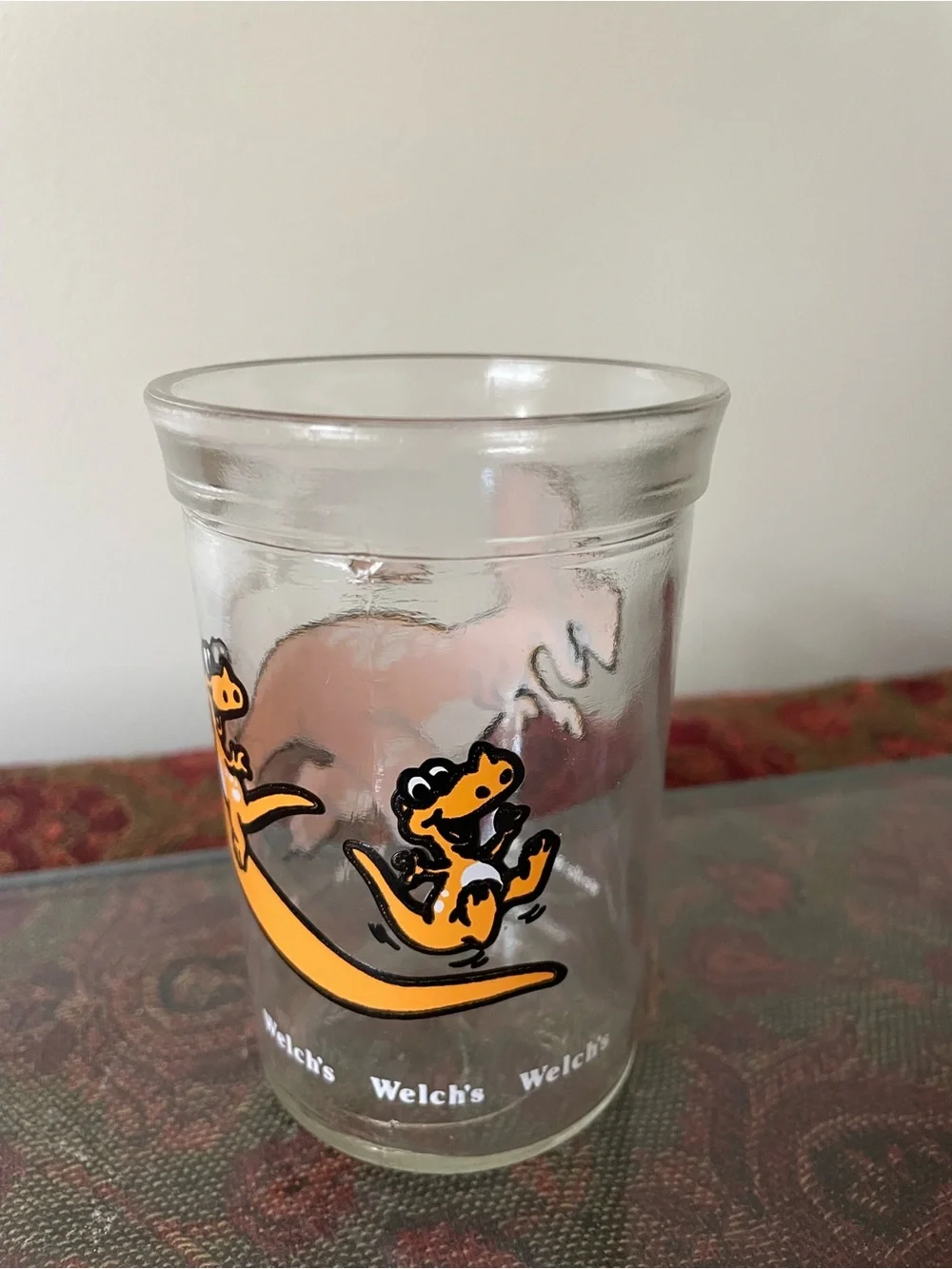Vintage Welch's Orange Tyrannosaurus Juice Glass
